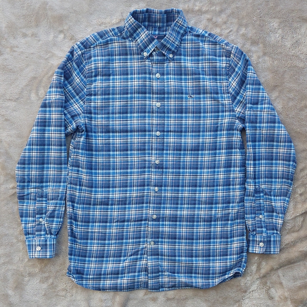 Vineyard Vines Men's Blue Preppy Old Money Casual Button Down Shirt | XL